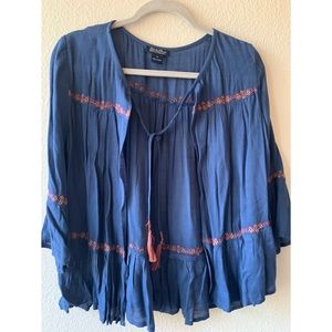 Lucky Brand Tie Front Tassel Cardigan